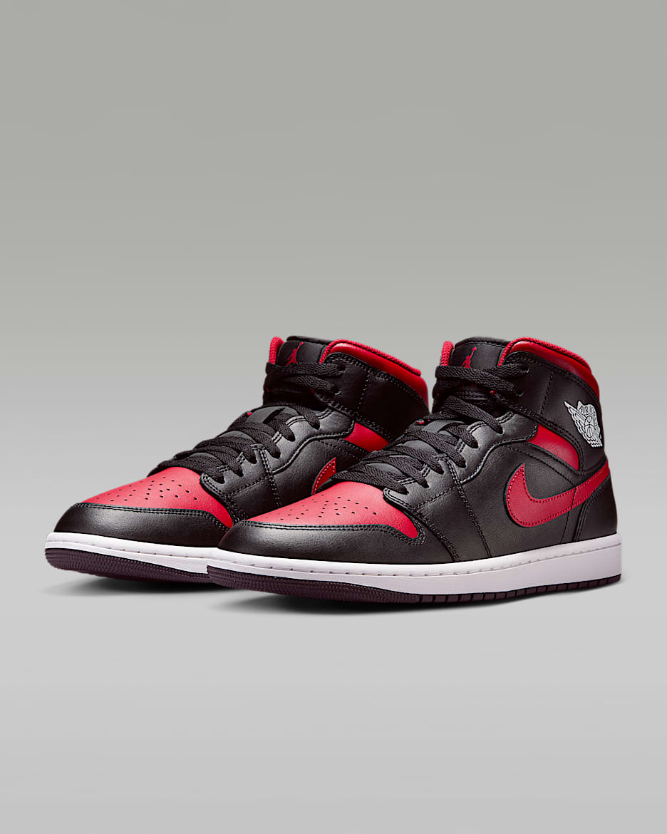 Jordan 1 mid scarpa uomo rosso nero best sale